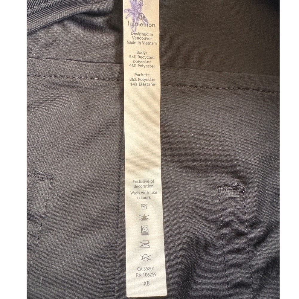 Lululemon City Sleek 5 Pocket High Rise Pants Womens 8 Black Excellent Condition - Picture 6 of 7